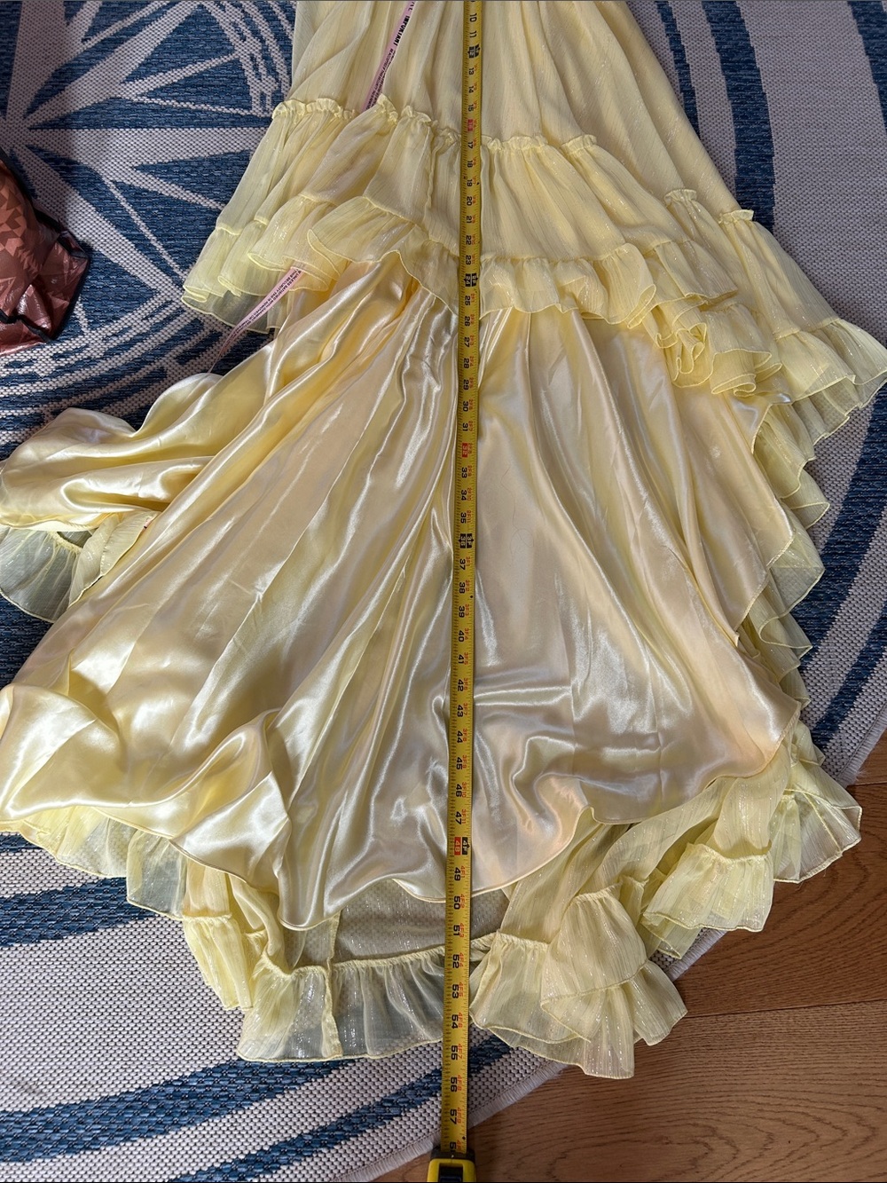 Mac Duggal Lemon Gown with Sparkling Accents - Picture 10 of 11
